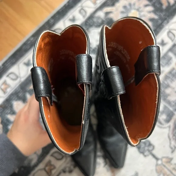 Dan Post Black Maria Leather Boots with Heel Size 7 - Picture 12 of 14